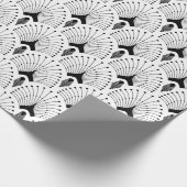 白黒のアートデコパターン ラッピングペーパー (角)