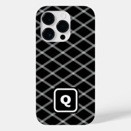 白黒のアールデコダイヤモノグラムのモンド Case-Mate iPhone 14 PROケース