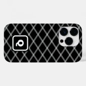 白黒のアールデコダイヤモノグラムのモンド Case-Mate iPhoneケース (裏面 (横))