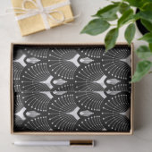 白黒のアールデコパターン 薄葉紙 (ギフト)