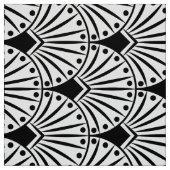 白黒のアールデコ幾何学的パターン ファブリック (見本)