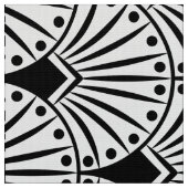 白黒のアールデコ幾何学的パターン ファブリック (クローズアップ)