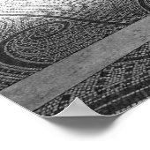 白黒のアールデコ階段(青) ポスター (角)