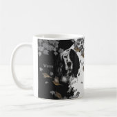 白黒のイギリスのセッターコーヒーマグ コーヒーマグカップ (左)