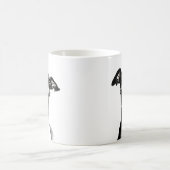 白黒のイギー |かわいいイタリアングレイハウンド コーヒーマグカップ (中央)