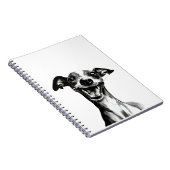 白黒のイギー |かわいいイタリアングレイハウンド ノートブック (右側)