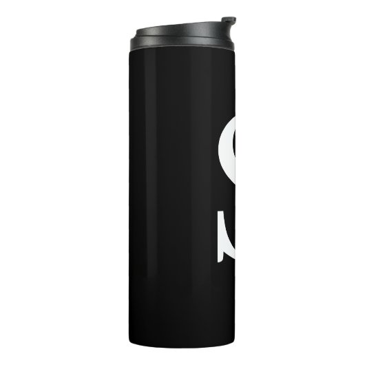 白黒のイニシャル文字の平モノグラムの表示 タンブラー (回転左)