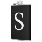 白黒のイニシャル文字の平モノグラムの表示 フラスク (左)