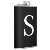 白黒のイニシャル文字の平モノグラムの表示 フラスク (右)