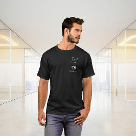 白黒のイニシャル 名前 ロゴ ビジネス Tシャツ