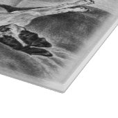 白黒のイングリッシュポインタ犬 カッティングボード (角)