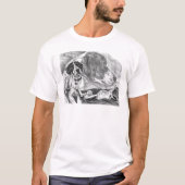 白黒のイングリッシュポインタ犬 Tシャツ (正面)