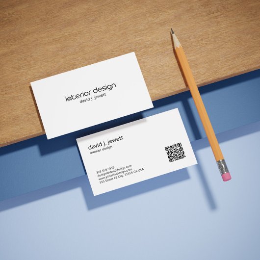 白黒のインテリアシンプルデザインロゴ 名刺