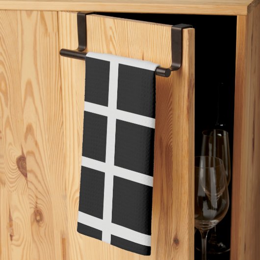 白黒のウィンドウ キッチンタオル (三つ折り)