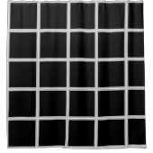 白黒のウィンドウ シャワーカーテン (正面)