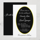 白黒のウィンド結婚ウ 招待状 (正面/裏面)