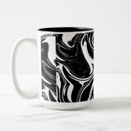 白黒のウェットスク絵を描ロー美的 ツートーンマグカップ