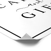 白黒のウェディングカードとギフトサイン ポスター (角)