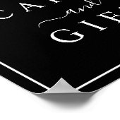 白黒のウェディングカードとギフトサイン ポスター (角)