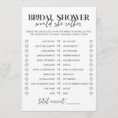 白黒のウェディングシャワーの「彼女ならどちらか」ゲーム (正面)