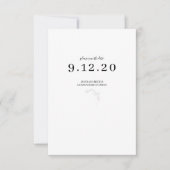 白黒のウェディングミニマル日付を保存 (正面)