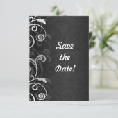 白黒のウェディングモダン日付を保存 セーブザデート (スタンド正面)