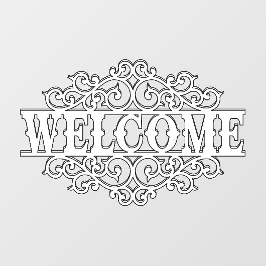 白黒のウェルカムドア ウィンドウサイン (シート)