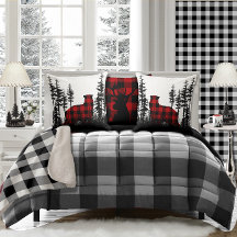 白黒のウッドランドフォレストバッファロープレイドベア