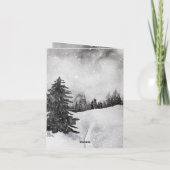 白黒のウッドランド動物の雪の収集 シーズンカード (裏面)