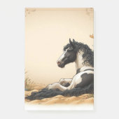 白黒のウマ絵を描ー ポストイット (正面)