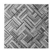 白黒のエチニンミックスパターン タイル (正面)