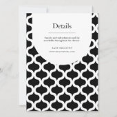 白黒のエッジ幾何学的 招待状 (裏面)