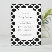 白黒のエッジ幾何学的 招待状 (スタンド正面)