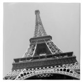 白黒のエッフェル塔 タイル (正面)