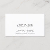 白黒のエレガントでシンプルで明白でモダンなトレンディー 名刺 (裏面)