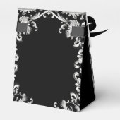 白黒のエレガントな結婚式 フェイバーボックス (裏面サイド)