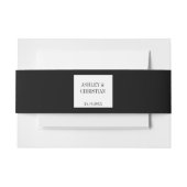 白黒のエレガントシンプルな結婚式 招待状ベリーバンド (正面例)