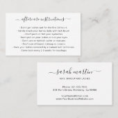 白黒のエレガントシンプルアフターケア 名刺 (正面/裏面)