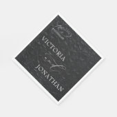 白黒のエレガントモダンな結婚式 スタンダードランチョンナプキン (角)