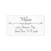 白黒のエレガント住所 シール (正面)