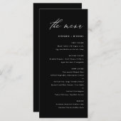 白黒のエレガント書結婚類 メニュー (正面/裏面)
