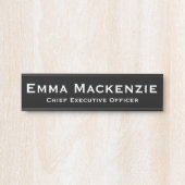 白黒のオフィスドアの看板 サインプレート (正面)