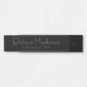 白黒のオフィスドアの看板 サインプレート (正面)