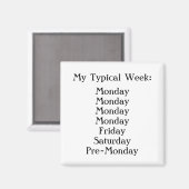 白黒のオフィスユーモア マグネット (正面/裏面)