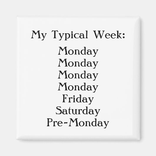 白黒のオフィスユーモア マグネット (正面)