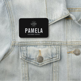 白黒のオフィスロゴ従業員スタッフ 名札