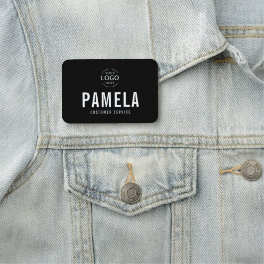 白黒のオフィスロゴ従業員スタッフ 名札 (インサイチュ)