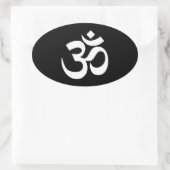 白黒のオブジェクトモデル記号 楕円形シール (バッグ)