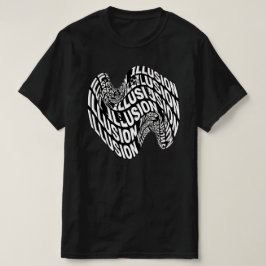 白黒のオプティカル・イリュージョン キネティック・タイポグラフィ Tシャツ