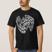 白黒のオプティカル・イリュージョン キネティック・タイポグラフィ Tシャツ (正面)